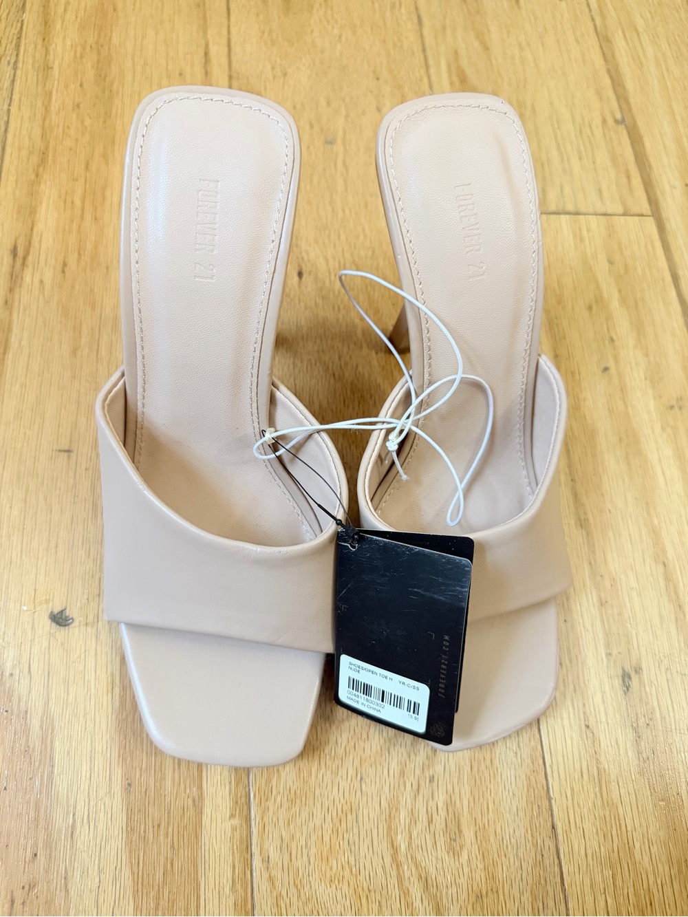 Forever 21 Blush Square-Toe Slide Heeled Mules - Picture 5 of 5